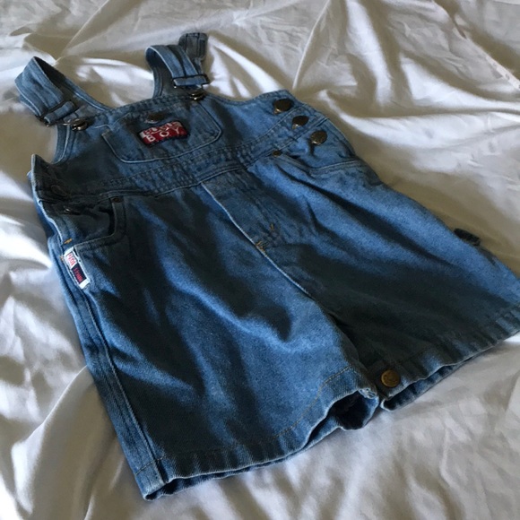 Kids Vintage Denim Short Overalls 24M - Picture 2 of 7